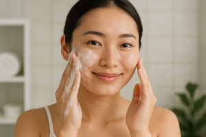 Chuẩn bị da sạch và ẩm trước khi đánh kem nền
